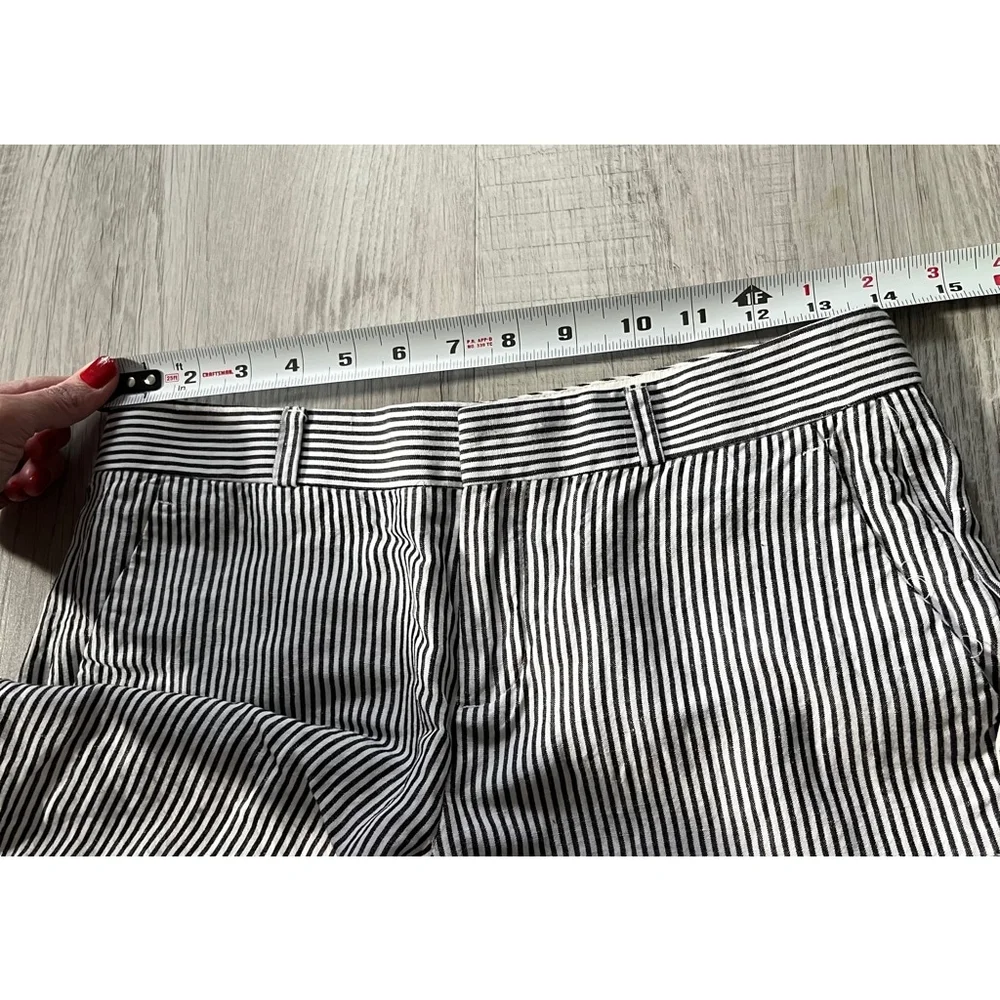 Banana Republic women's Logan fit cropped striped linen blend pants size 0